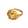 Retro Hydrangea Open Ring for Women - Gold Plated Brass, Chinese Style Floral Jewelry