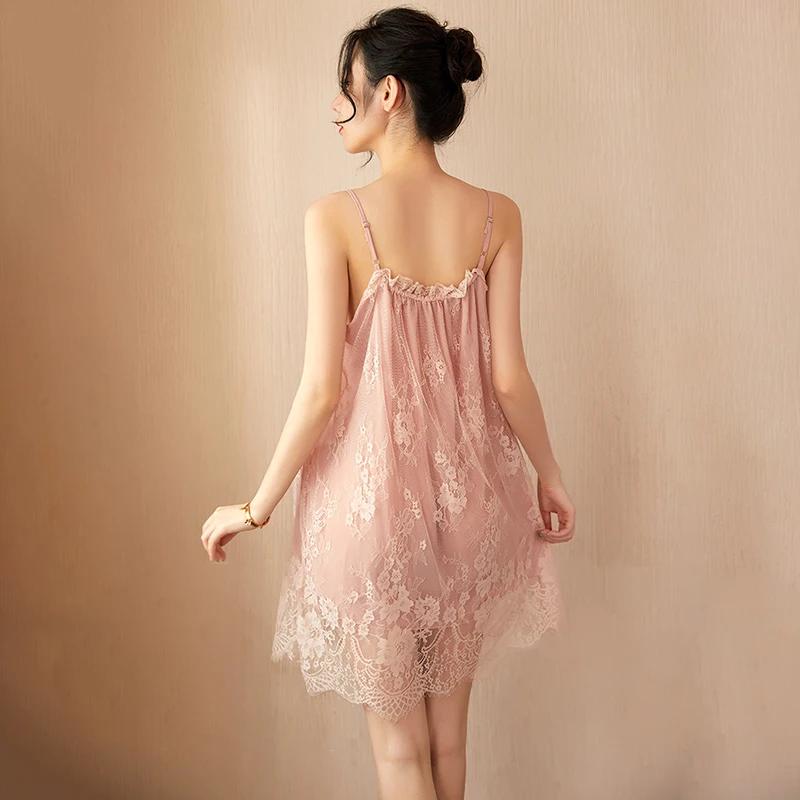 Sexy Dress for Women Clothes Sling Lace Wear Comfortable Lingerie Sleeveless Female Summer Dress