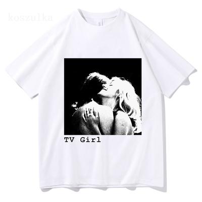 TV Girl Pattern T-Shirt Short Sleeve Popular Streetwear T-Shirt Anime Clothing All-Season Casual T-Shirt Fun Printed Clothing