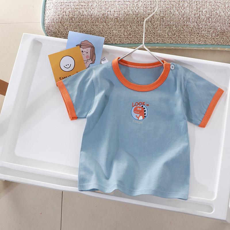 Kinder-Cartoon-Baumwoll-T-Shirt: Kurzärmliges Sommeroberteil für Jungen & Mädchen, Neuer koreanischer Stil