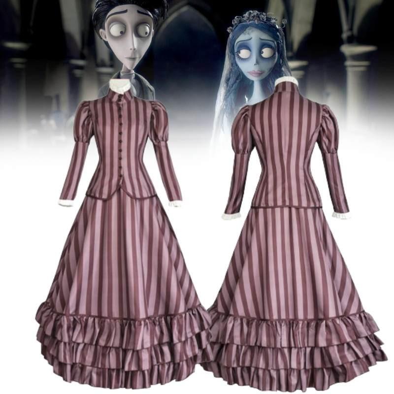 High-quality Polyester Fiber Blend Zombie Bride Cosplay Dress Victorian Style