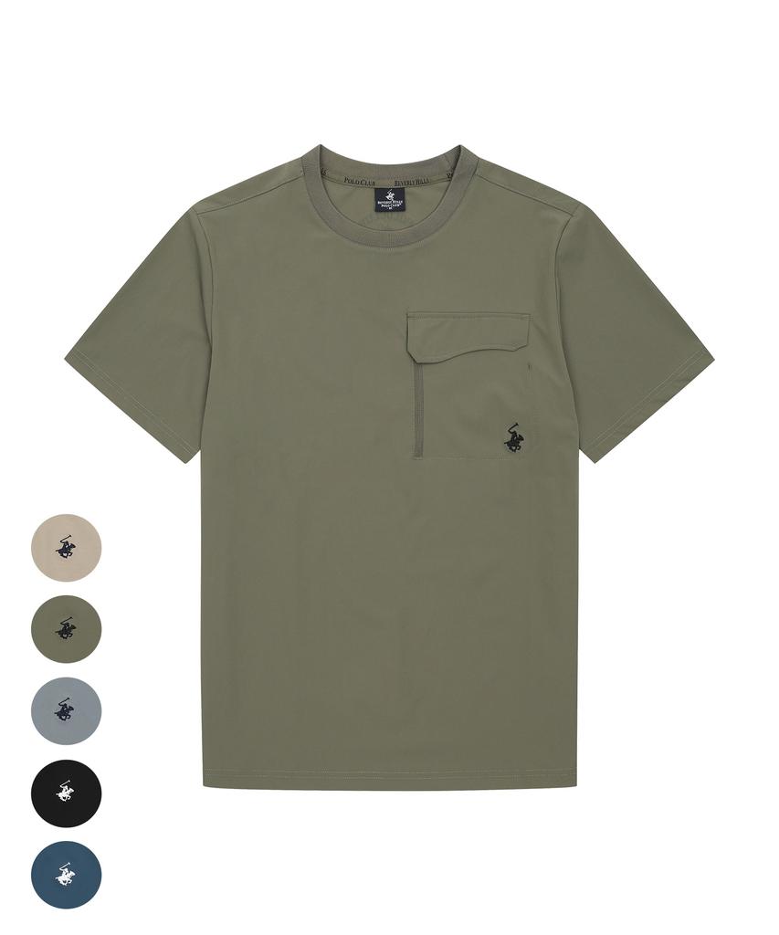 BHPOLOCLUB Men'S Air Stretch Pocket Short Sleeve T-Shirt 5 Colors Ts183