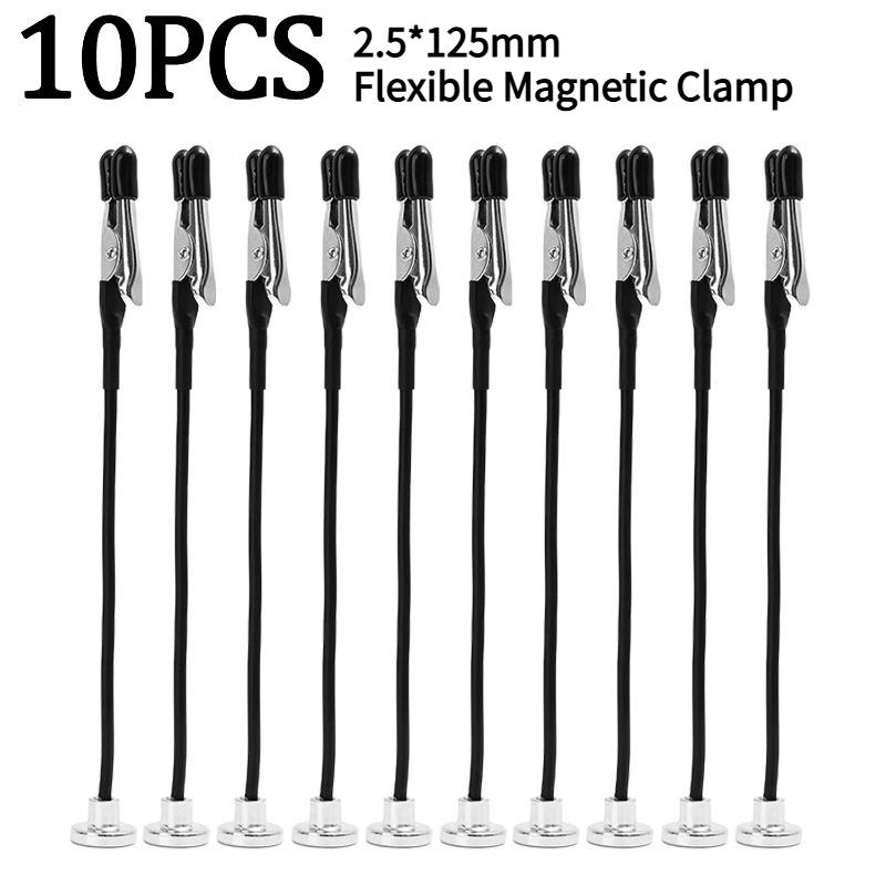 1-10PCS Magnetic Flexible Alligator Clip Electric Test Crocodile Clip for DIY Note Card Clamps Kitchen Menu Holder Photo Clips