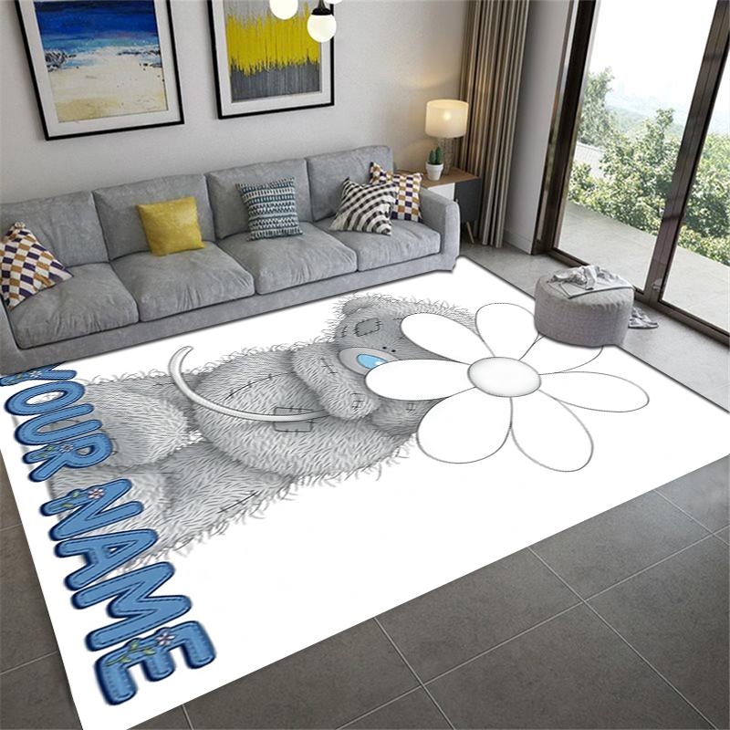 Custom Name Tatty Teddy Carpet Rug for Living Room Bedroom Home Sofa Decoration,Kids play Non-slip Floor Mat