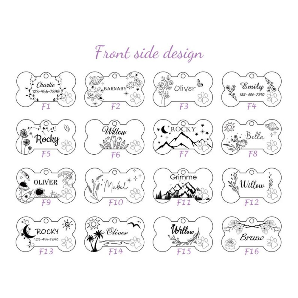 Personalized Customized Cute Pet Name Tag Stainless Steel Pet Cat And Dog Name Card Pet Collar Pendant Name Tag