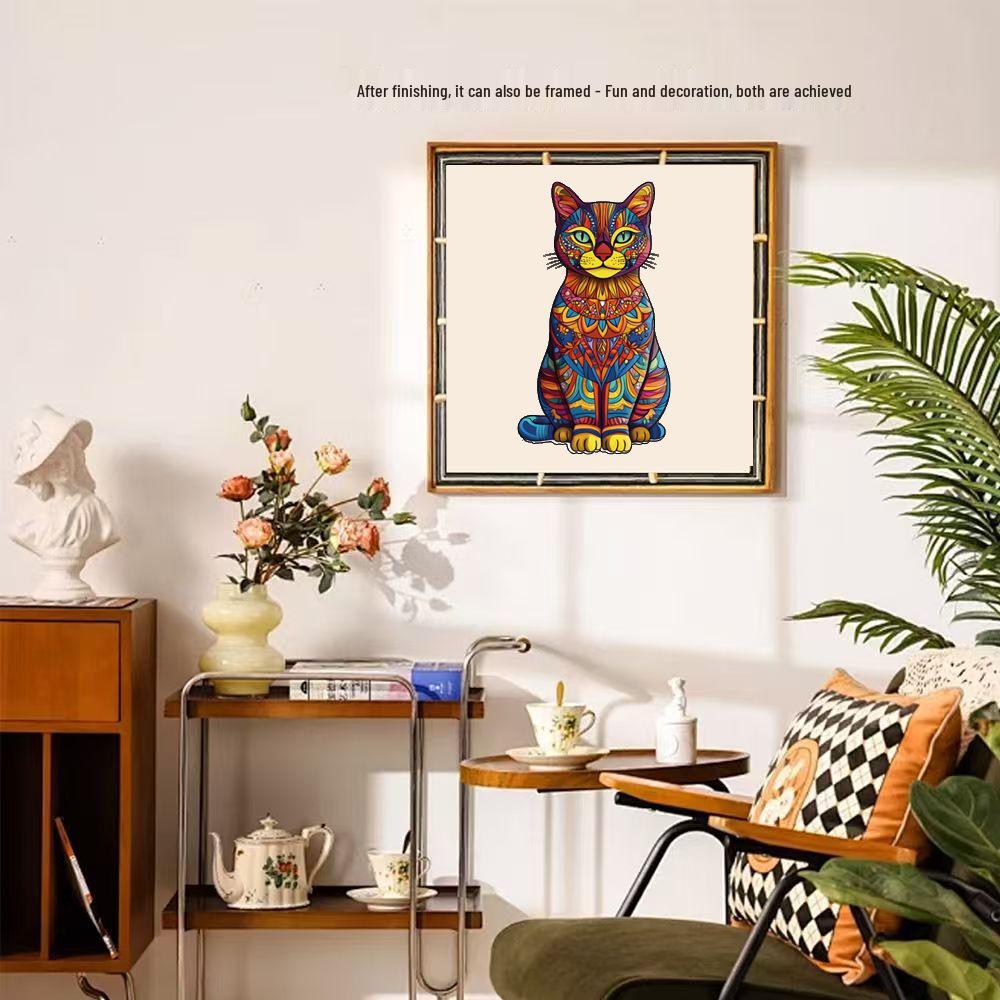 HOOLOOG Cat Puzzle Toy: Educational Wooden Irregular Puzzle & Piggy Bank for Cats
