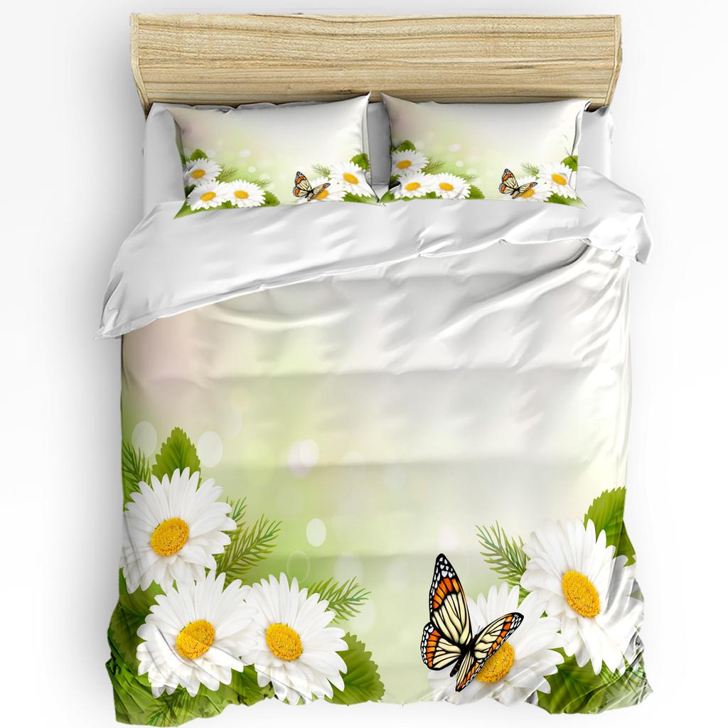 Black And White Butterfly Flower Art 3pcs Bedding Set For Bedroom Double Bed Home Textile Duvet Cover Quilt Cover Pillowcase