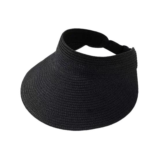 Summer Foldable Sun Hat, Adjustable Elastic Buckle Braided Straw Hat, Portable Foldable Beach Travel Hat for Women