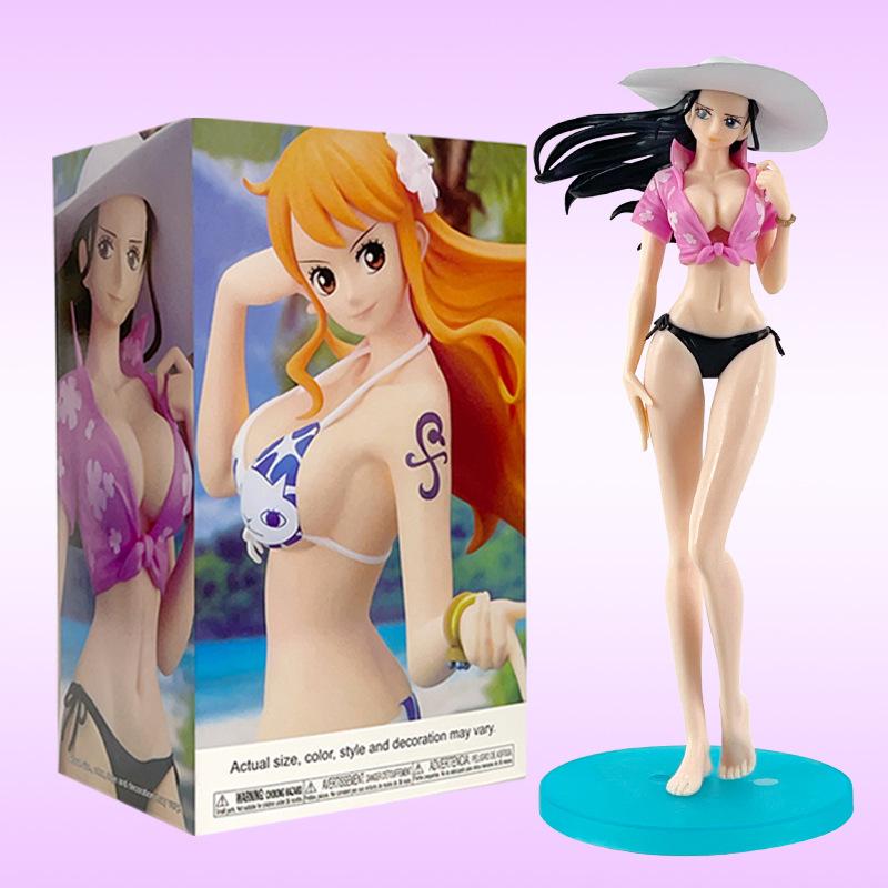 4 Types Anime ONE Piece Figurine Boa Hancock Nami Bathing PVC Action Figures Model Collection Dolls Toys Gifts