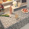 Simple Decor Dust-proof Plaid Tablecloth Rectangular Wrinkle Free Dining Table Protector INS Washable Ins Table Cloth Student