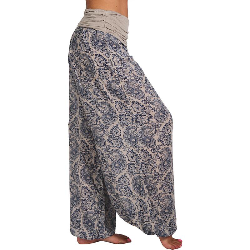 

1Pc Women s Clothing Long Long Wide Leg Pants European and American Haren Pants Digital Printed Plus Size Polyester Fiber S абрикосовий