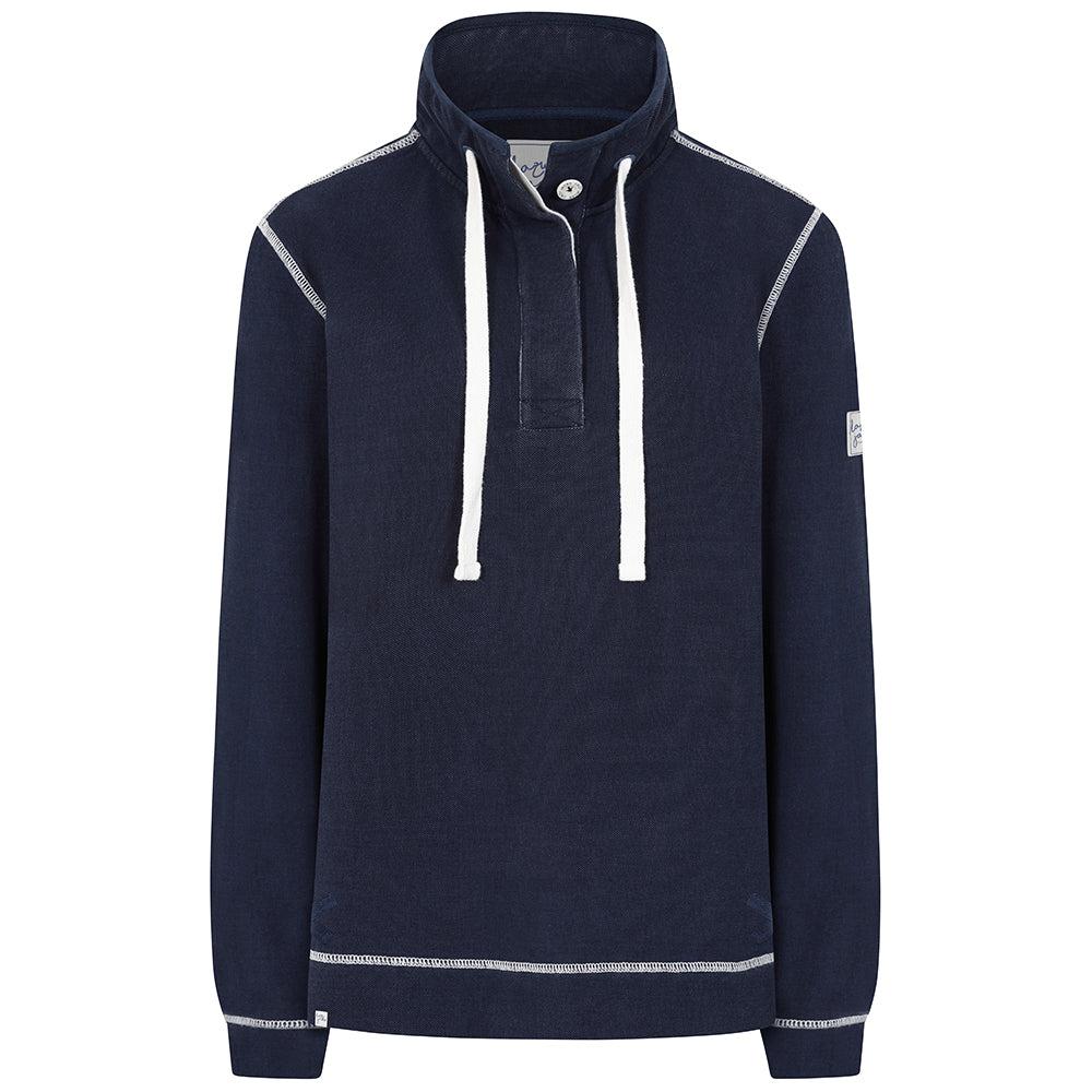 Lazy Jacks Womens/Ladies Pique Button Neck Sweatshirt