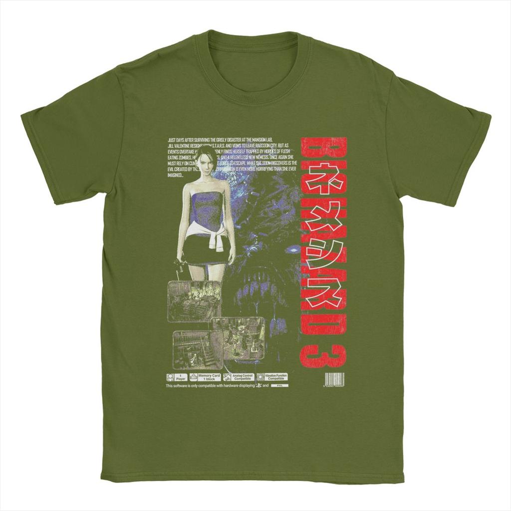 Men's Residents Evils Biohazard 3 T Shirt 100% Cotton Tops Vintage Short Sleeve Crew Neck Tees Classic T-Shirts