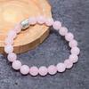 Natürlicher Rosa Chalcedon Edelstein Handgefertigtes Armband Verstellbar ETC-9683