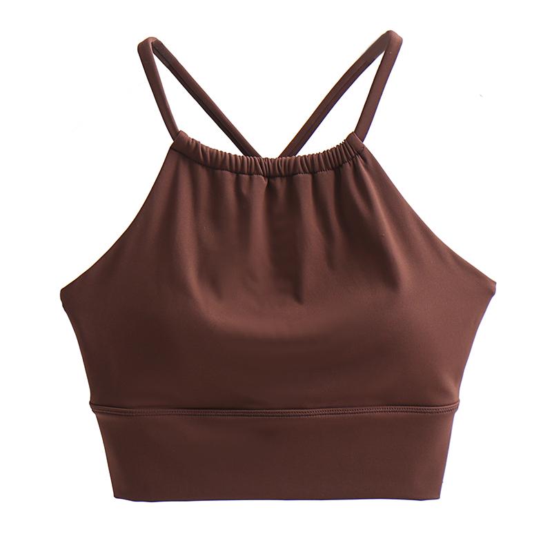 Women's Shockproof Cross-Back Yoga Sports Bra - Fashionable, Sexy, and Supportive for Running & Fitness