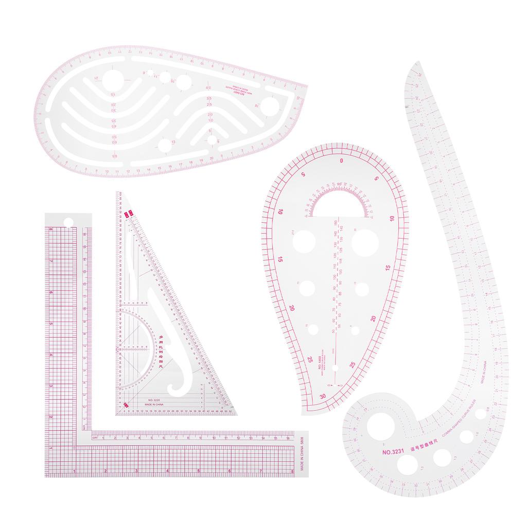 5pcs Sewing Ruler MultiFunction Curve Shaped Grading Tailor Clothing Making Toos