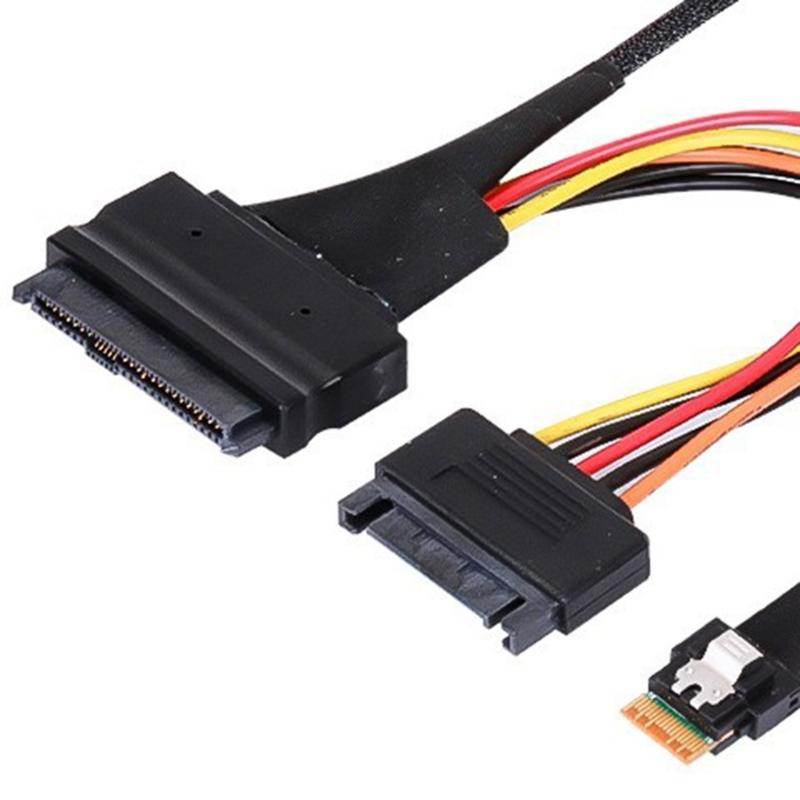 SASs SFF8654 SFF8639 Converters Cable With Premium Shield PVC Construction for Stable Signal Transmission