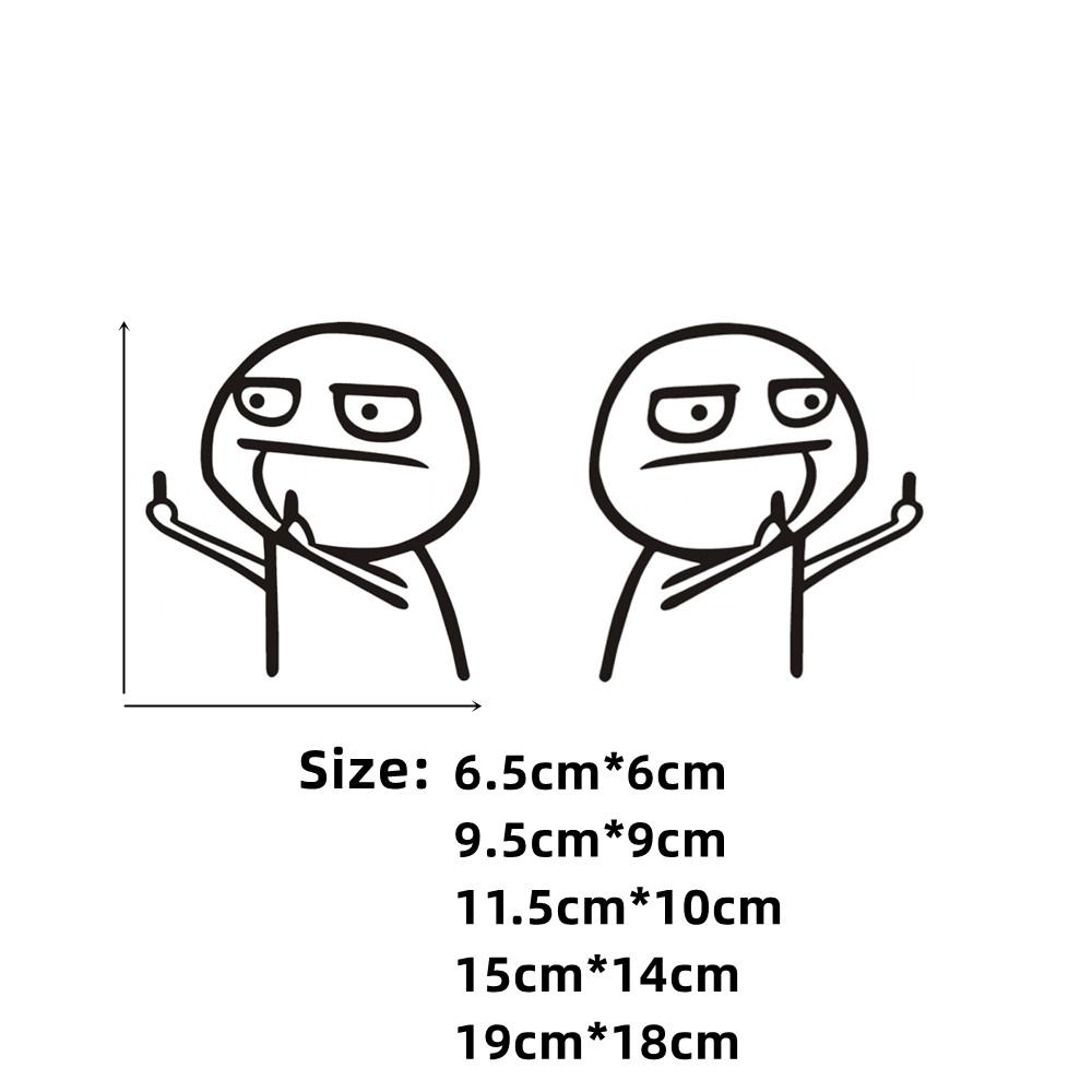 2 STÜCKE Autoaufkleber Mittelfinger Spott Lustige JDM Laser Reflektierende Dekoration Für Kofferraum Windschutzscheibe Stoßstange Motorrad Helm D25