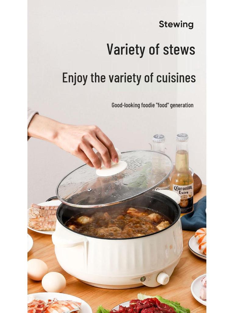 Multifunctional Mini Electric Wok, Hot Pot & Rice Cooker for Dorms & Households