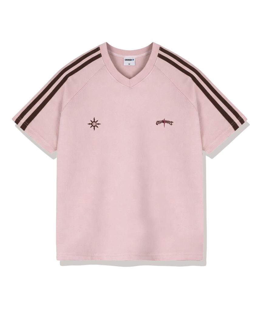 Keuloseudas Black Mark Track V-Neck Short Sleeve T-Shirt 4 Colors [Crsv_1002]