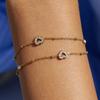 Delikat armband 18k guld nischdesign dubbellagerkedja QT-spänne armband