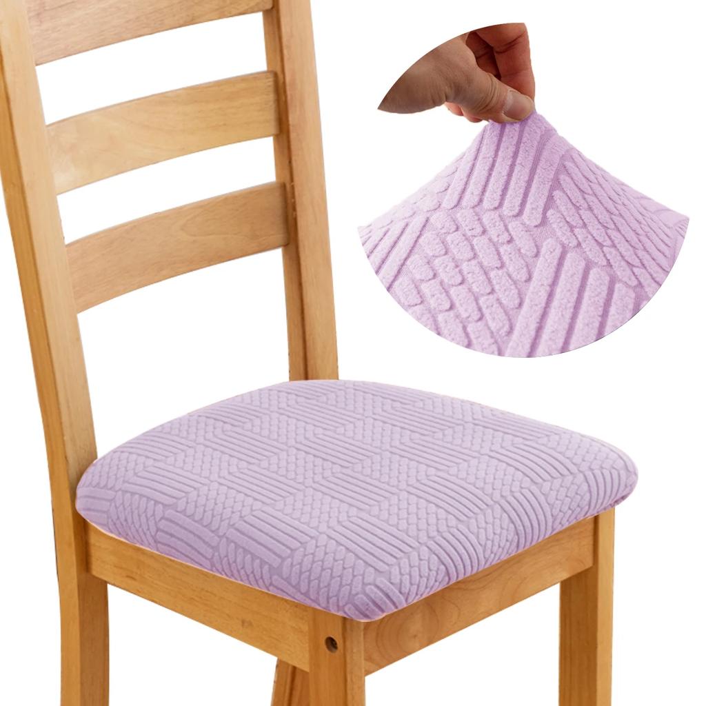 1 Pc Stretch Jacquard Dining Room Chair Seat Covers Removable Washable Elastic Upholstered Dining Chair Cushion Slipcover