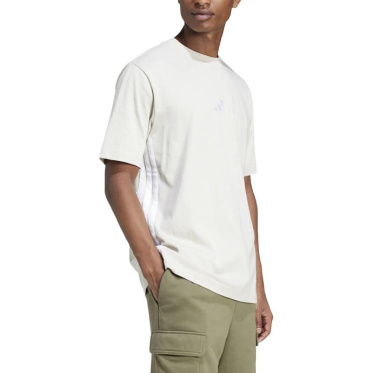 Adidas Solid Color Round Neck Logo Short Sleeve T-Shirt Men Tops JE6389