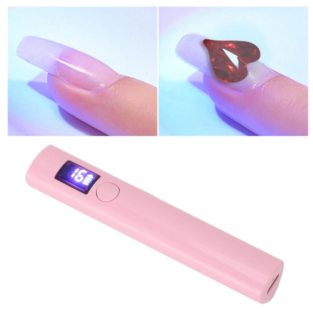 Handheld Gel Nails Light Linear Shape USB Rechargeable Small Digital Display Portable Nail Dryer Lamp for Travel Home