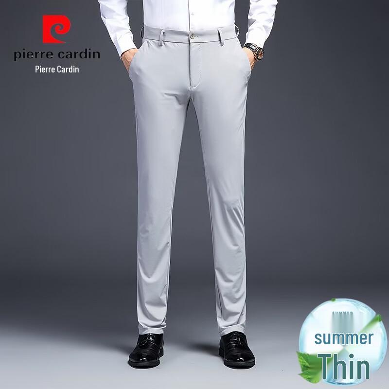 Pierre Cardin Men's Lightweight Anti-wrinkle Straight-Leg Trousers