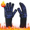 Hitzebeständige und hitzebeständige Grillhandschuhe mit fünf Fingern, wärmeisolierend, mikrowellengeeignet, mit Silikonbeschichtung.
