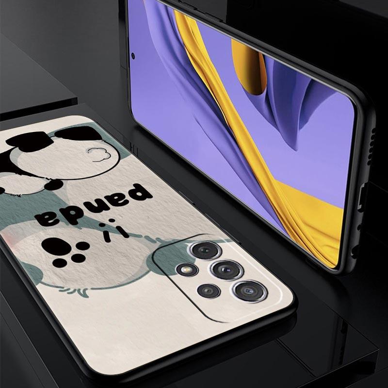 Baby Panda Phone Case for Samsung Galaxy A55 A35 A17 A07 A15 A13 A25 A51 A71 A72 A73 A32 A52 A52S A41 5G Soft TPU Shell Fundas