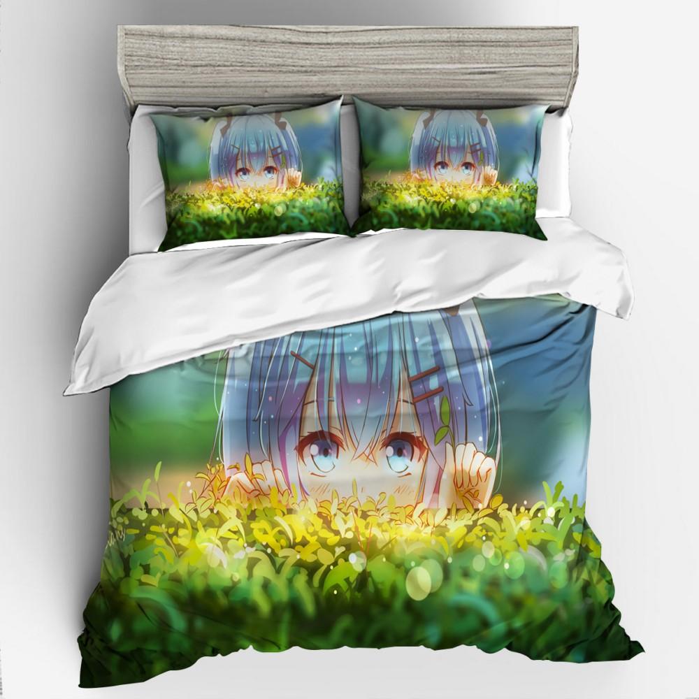 3D Digital Printing Animation Series Hatsune Quilt Cover Three-Piece Set Thickened