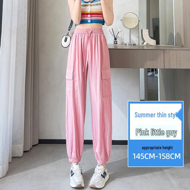 

Жіночі джогери з абрикосового крижаного шовку - Літня колекція 2025: Легкі, Вільні, Універсальні штани карго M