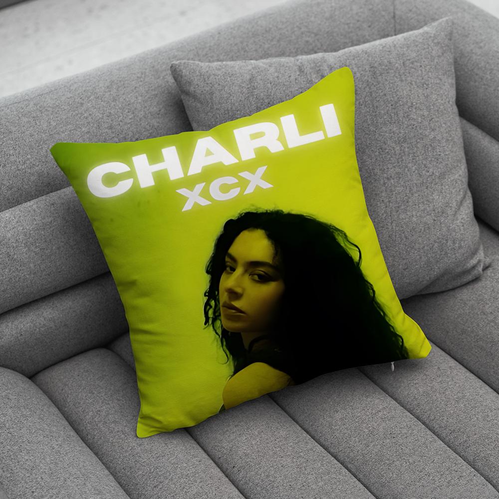 Singer CCharli XCX BRAT Pillow Case Soft Cushion Cases for Farmhouse Sofa Decor Home Decorations and Protector