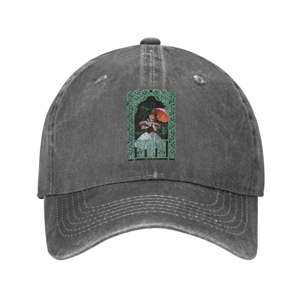 Gothic Vampire Halloween Haunted Mansion Baseball Caps Snapback Washed Denim Hats Casquette Streetwear Baseball Cowboy Hat