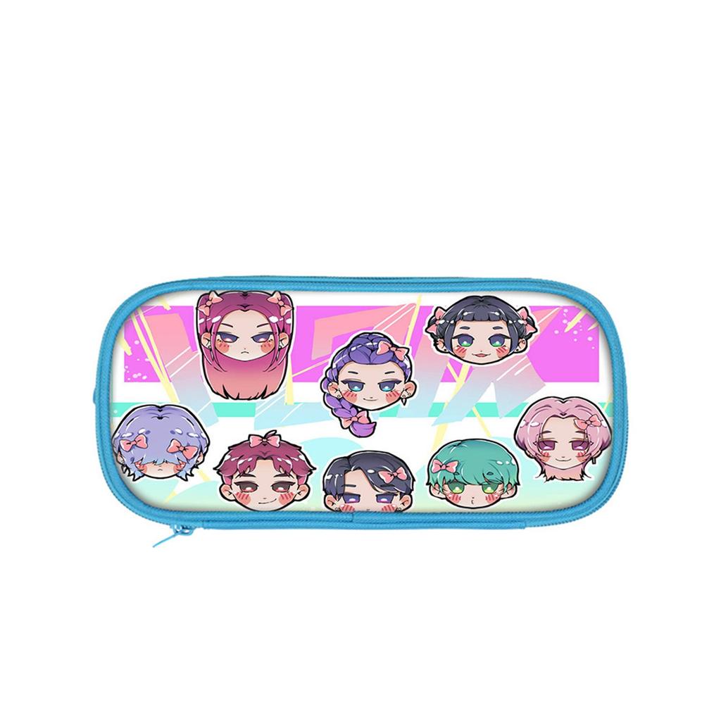 Student Blue Double-layer Pencil Case Kpop/ Witch Hunting Girl Group Student Storage Stationery Bag Pencil Bag