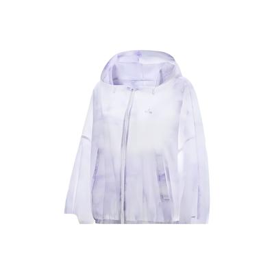Li Ning Solid Color Loose Sun Protection Sports Windbreaker Women Outerwear Pink Purple AFDT544-2