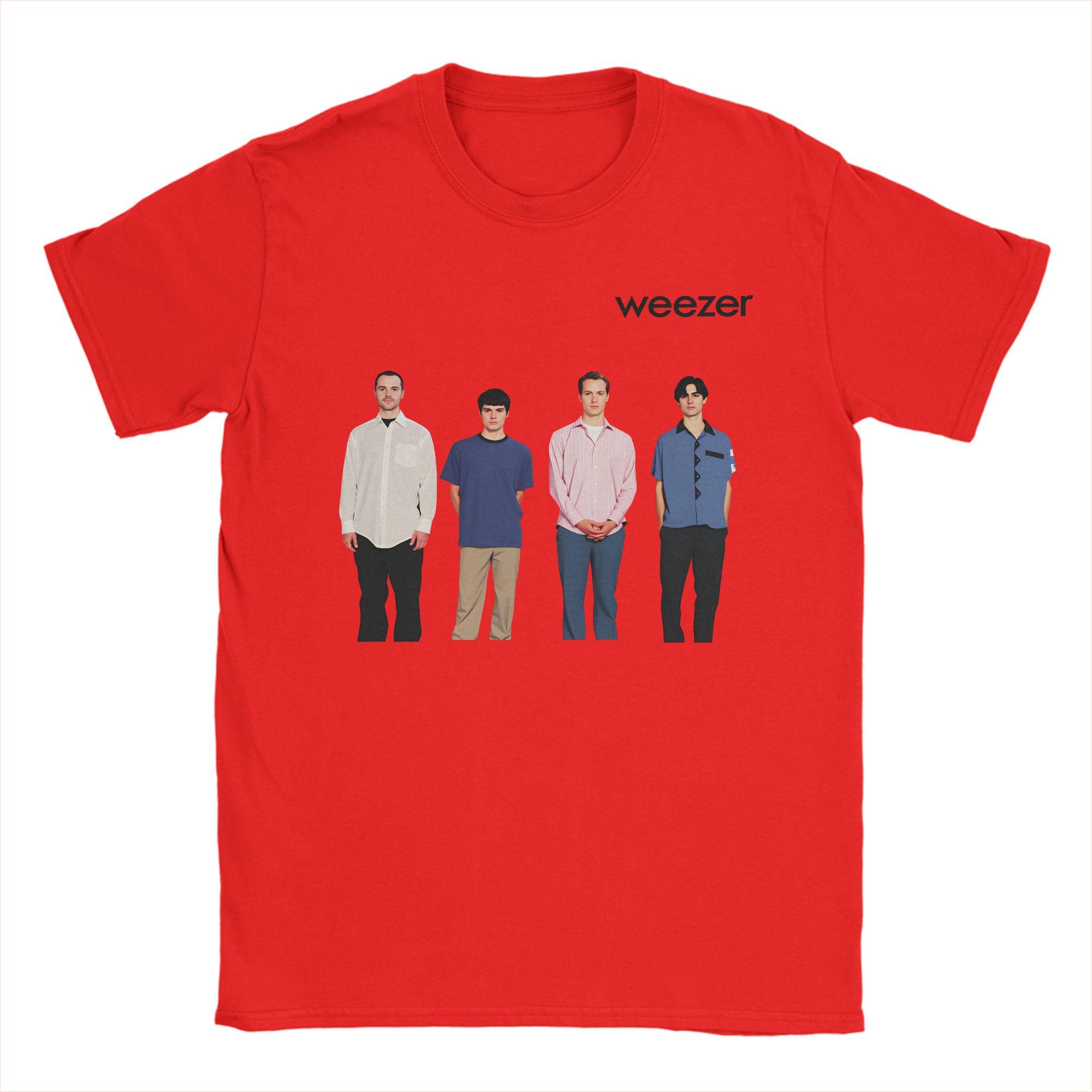 Casual TShirt Beach Weezer Band Novelty T Shirts 100 Cotton Tee Shirt for Couple Y2K Basic Design Short Sleeve Tops S