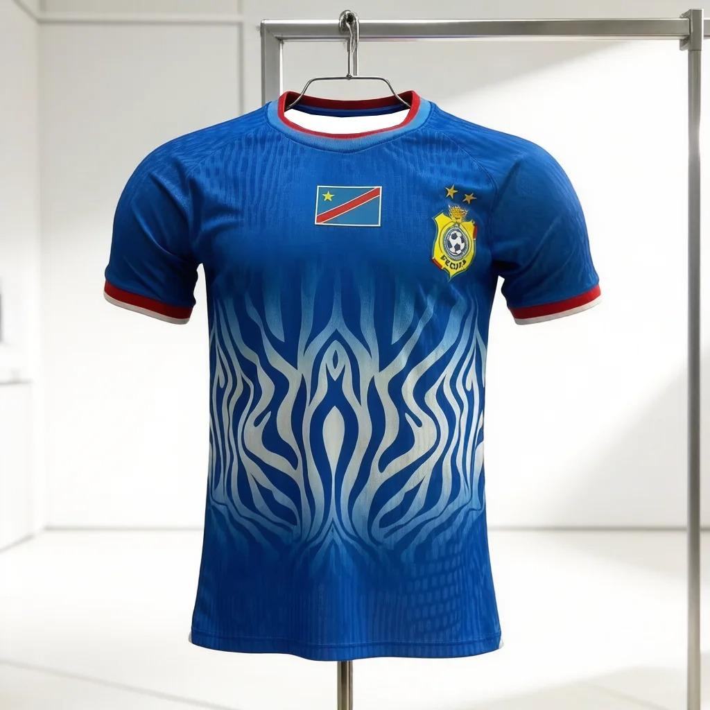 

2026 Summer Congo Fan Football Jersey T-shirt 3D Printed Parent-child Quick Drying Top Short Sleeved Shirt Breathable Jersey M