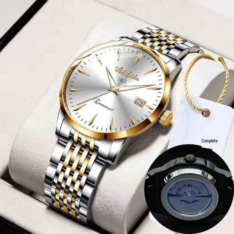 Aili Feida Men's Luminous Quartz Watch with Transparent Back and Hollow Design – Hot Selling On Douyin.