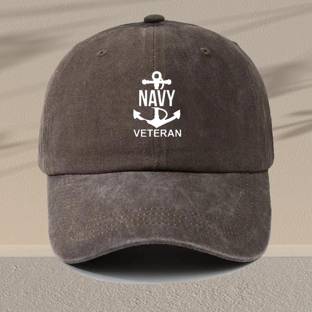Mens Vintage Nautical Anchor Print Adjustable Washed Baseball Cap Lightweight Retro Hat Suitable for Outdoor Travel Sports