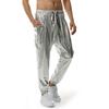 Men's Shiny Trousers Drawstring Waist Metallic Nightclub Joggers Pants Party Pants