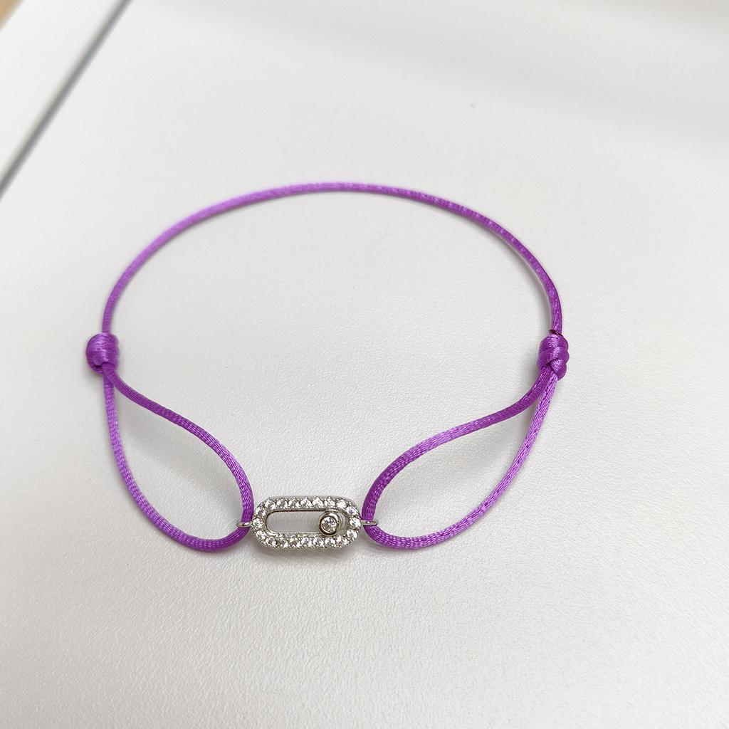 New Simple Fashion Women's Can be moved Round Zircon Rope Bracelet Lace up Chain Adjustable Rope Bracelet jewelry accessory