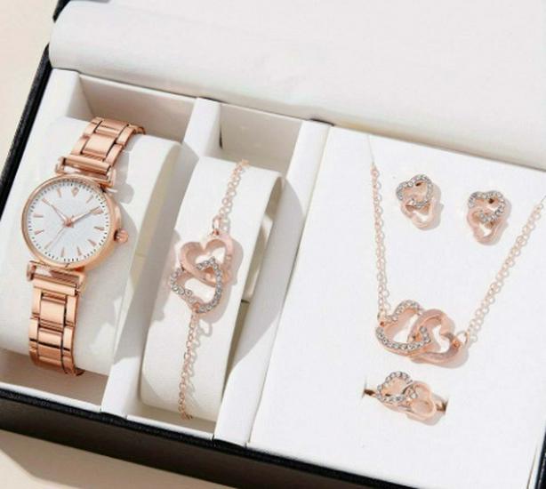 Elegant Zircon Jewelry Set: Round Six-Prong Bracelet, Ring, Necklace, and Earring Options