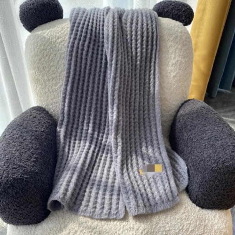 New Soft and Versatile Korean Knitted Wool Solid Color Scarf for Women Autumn and Winter Thickened Couple Scarf for Students