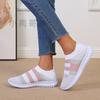 New Fly-woven Color-matching Sneakers Women's Cloth Shoes Soft-soled Foot-covering Breathable Lazy Walking Shoes