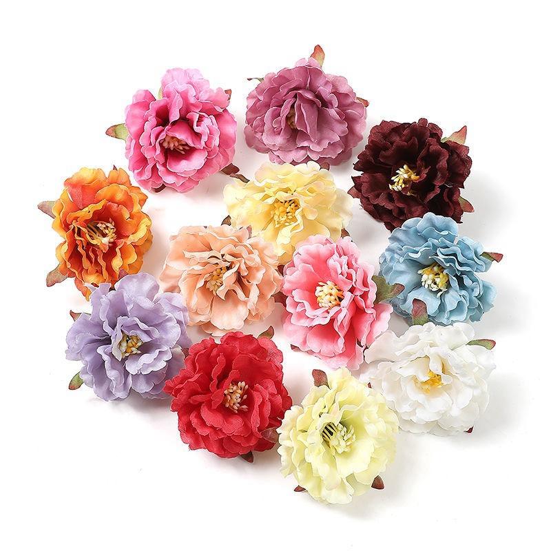 5/10PCs Artificial Flowers 6.5cm Silk Fake Flowers Heads for Home Room Dceor Garden Wedding Marriage Decoration Gifts Accessory