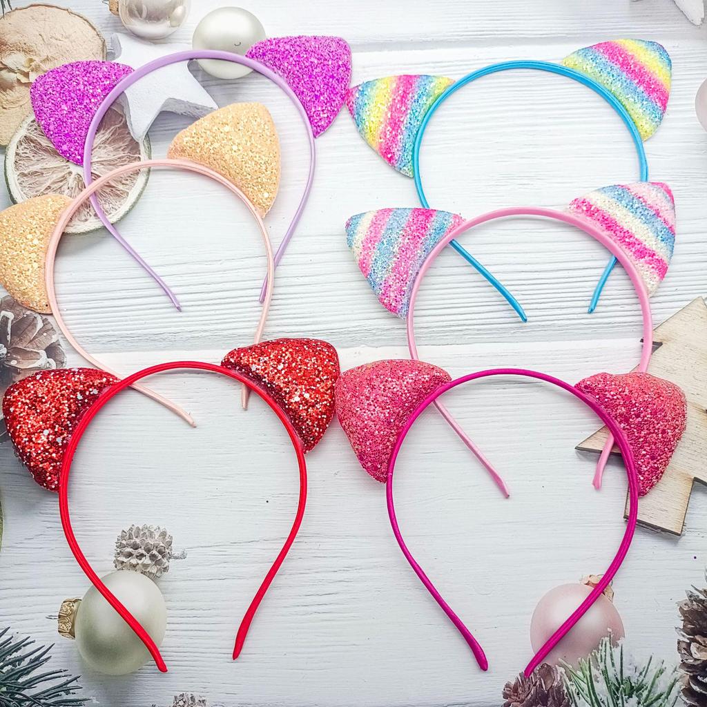 Colorful Sequin Cat Ear Headband for Kids - Festival Party Hair Accessory