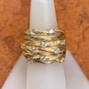 Huitan Hyperbole Wide Ring for Women Gold Color Luxury Twist Design Band Cocktail Rings Fashion Female Accessories Party Jewelry