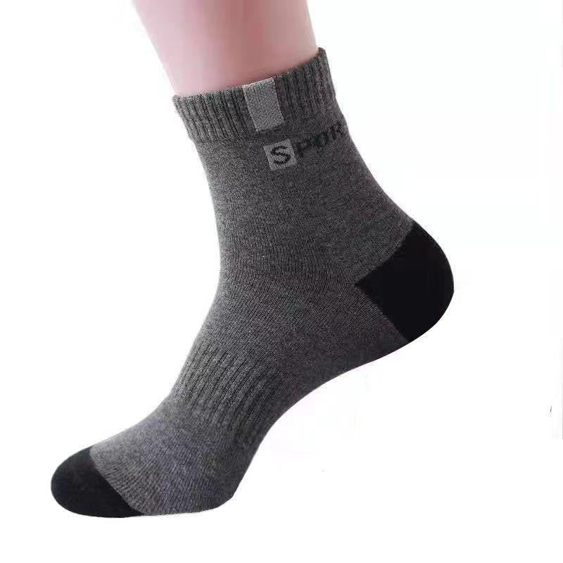 Men's Mid-Calf Cotton Socks - Thickened, Odor-Resistant, Sweat-Absorbent, Autumn/Winter Style (1 Pair)